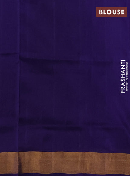 Pure uppada silk saree blue with allover silver & zari woven buttas and zari woven border
