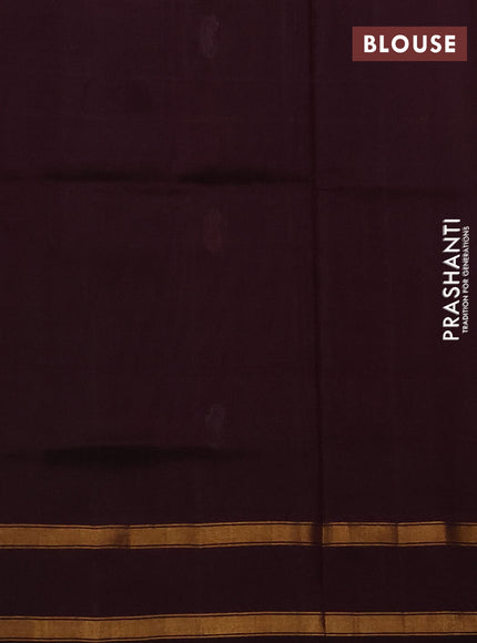 Pure uppada silk saree brown and coffee brown with allover silver & zari woven buttas and rettapet zari woven border