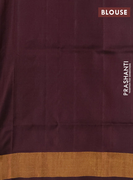 Pure uppada silk saree coffee brown with allover silver & zari woven buttas and zari woven border