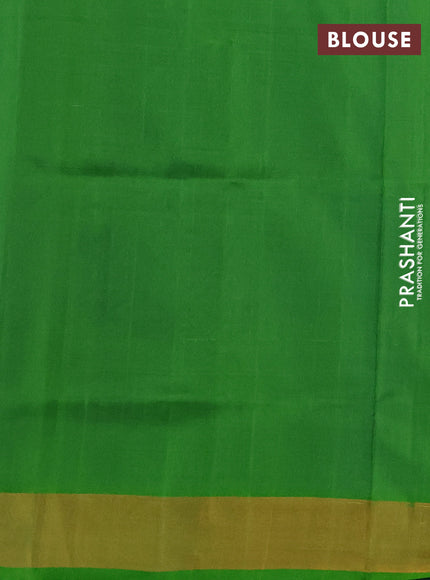 Pure uppada silk saree cs blue and light green with allover silver & zari woven buttas and zari woven simple border