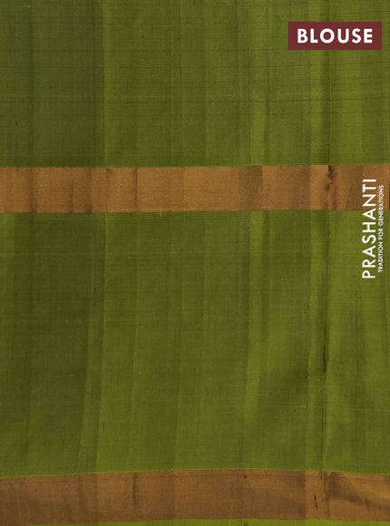 Pure uppada silk saree black and light green with allover silver & zari woven buttas and rettapet zari woven butta border