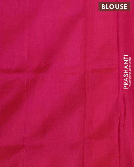 Pure uppada silk saree dual shade of pinkish orange with allover silver & zari woven buttas and long zari zigzag border