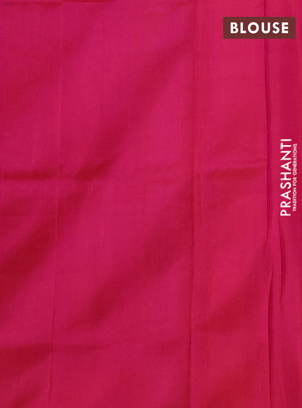 Pure uppada silk saree dual shade of pinkish orange with allover silver & zari woven buttas and long zari zigzag border