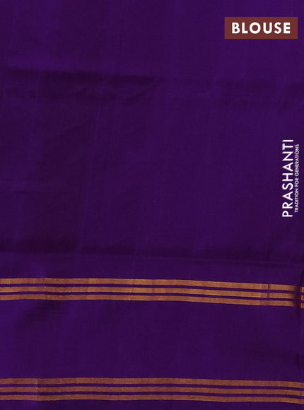 Pure uppada silk saree purple with allover zari stripe & buttas and rettapet zari woven border