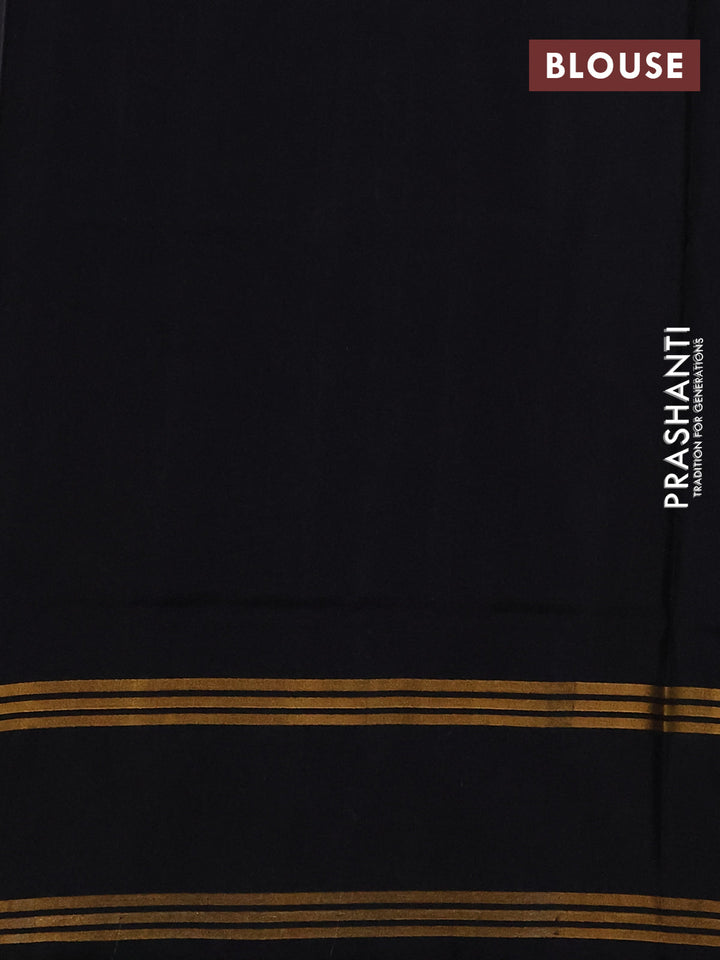 Pure uppada silk saree black with allover zari stripe & buttas and rettapet zari woven border