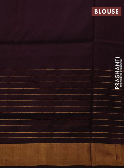 Pure uppada silk saree pastel purple and coffee brown with allover zari woven buttas and long zari woven butta border