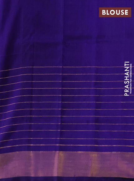 Pure uppada silk saree purple and blue with allover zari woven buttas and long zari woven butta border