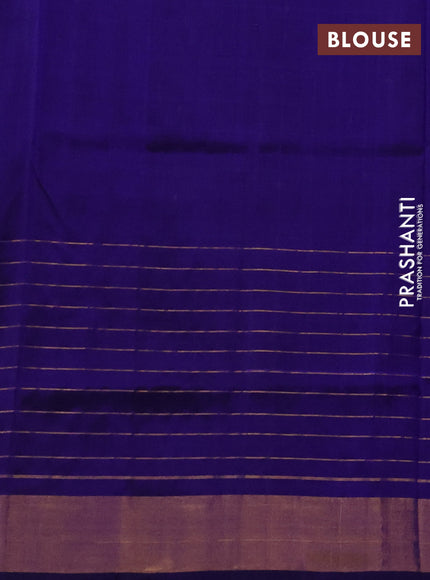 Pure uppada silk saree pastel blue and blue with allover zari woven buttas and long zari woven butta border