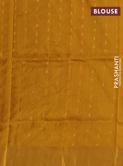 Pure uppada silk saree red and mustard yellow with allover silver & zari woven buttas and zari woven simple border