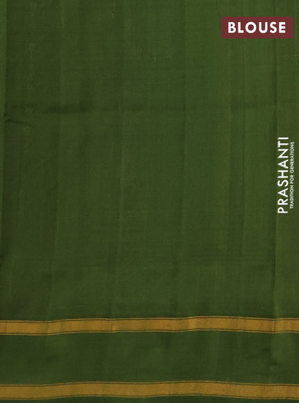 Pure uppada silk saree mehendi green with allover silver & zari weaves & buttas and rettapet zari woven border
