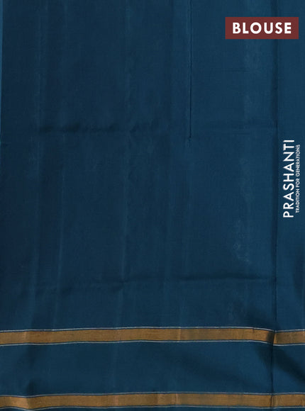 Pure uppada silk saree peacock green with allover silver & zari weaves & buttas and rettapet zari woven border