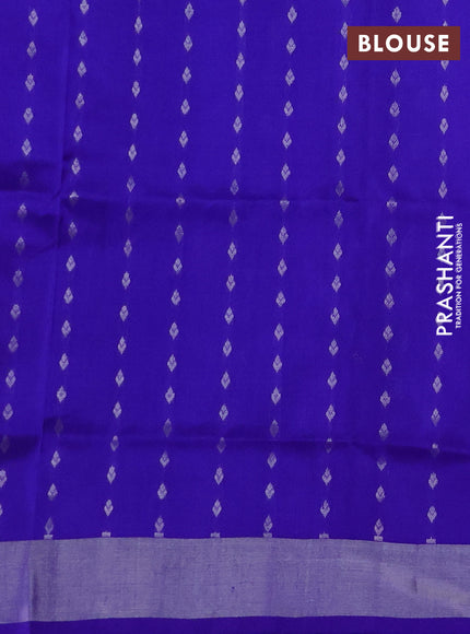 Pure uppada silk saree cs blue and royal blue with allover zari woven buttas and zari woven border