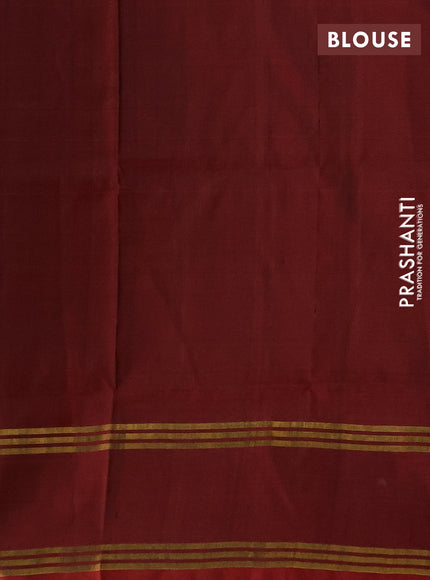 Pure uppada silk saree grey and rust shade with allover silver & zari woven buttas and rettapet zari woven border