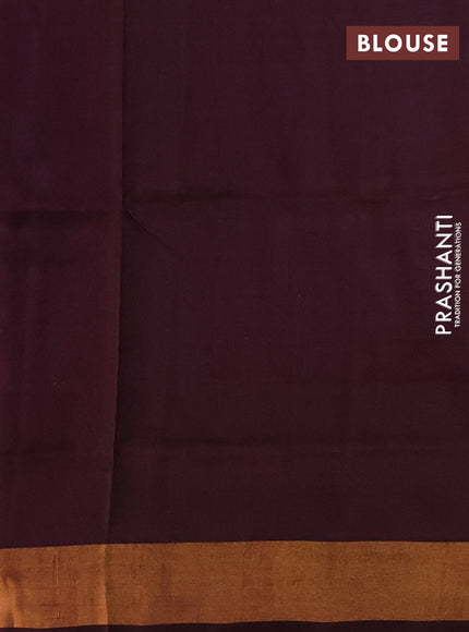Pure uppada silk saree dual shade of maroon and coffee brown with allover silver & zari woven buttas and long temple zari woven border