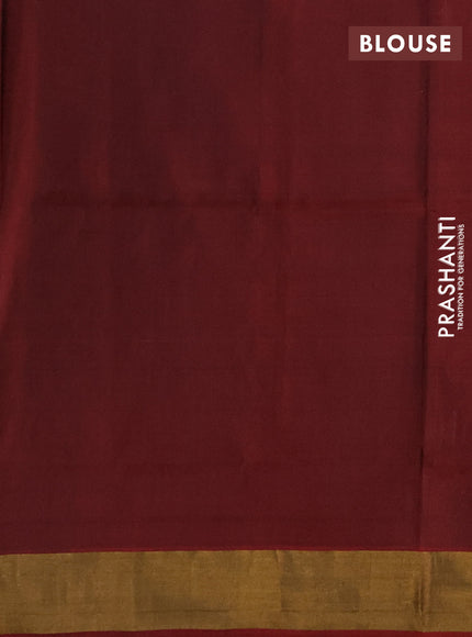 Pure uppada silk saree black and orange with allover silver & zari woven buttas and long temple zari woven border