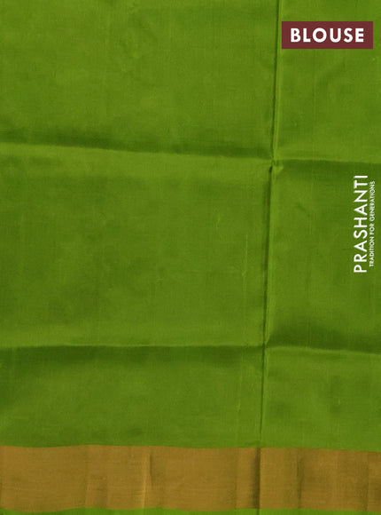 Pure uppada silk saree green and light green with allover silver & zari woven buttas and zari woven border