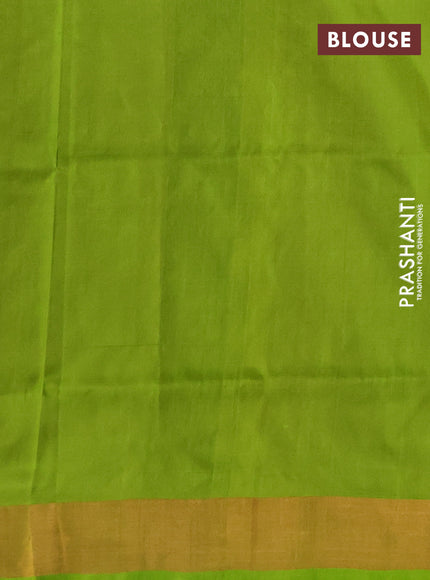 Pure uppada silk saree red and light green with allover silver & zari woven buttas and zari woven border