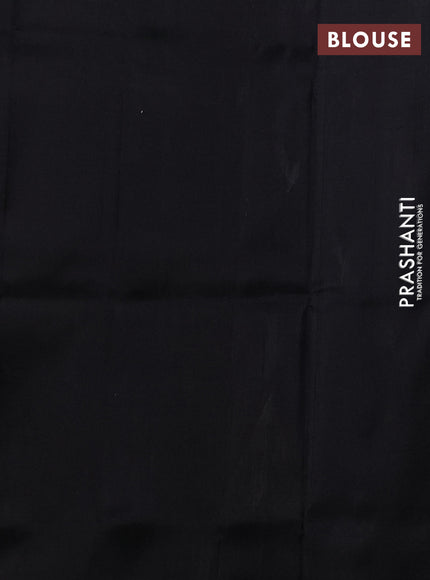 Pure uppada silk saree black with allover silver & zari woven buttas and long zari zigzag border