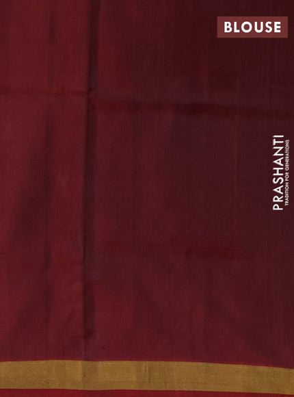 Pure uppada silk saree black and maroon with allover silver & zari woven buttas and long zari woven border