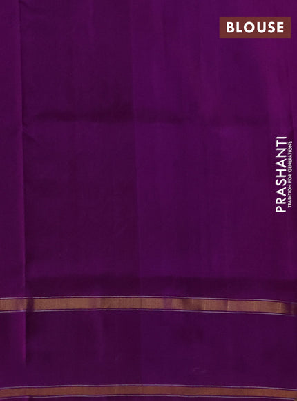 Pure uppada silk saree dual shade of maroon and purple with allover zari stripe & buttas and rettapet zari woven border