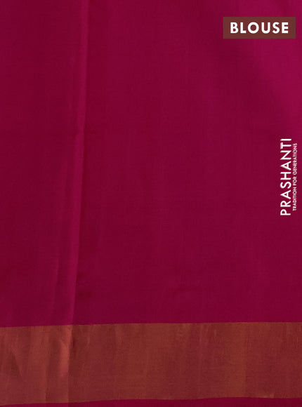 Pure uppada partly silk saree yellow and pink with plain body and zari woven border