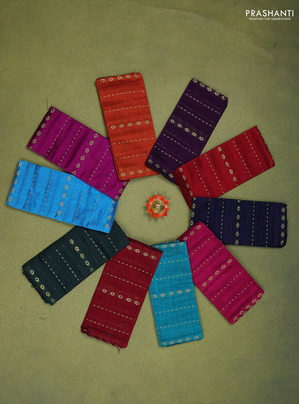 Raw silk blouse bits multi colour and pack of 10