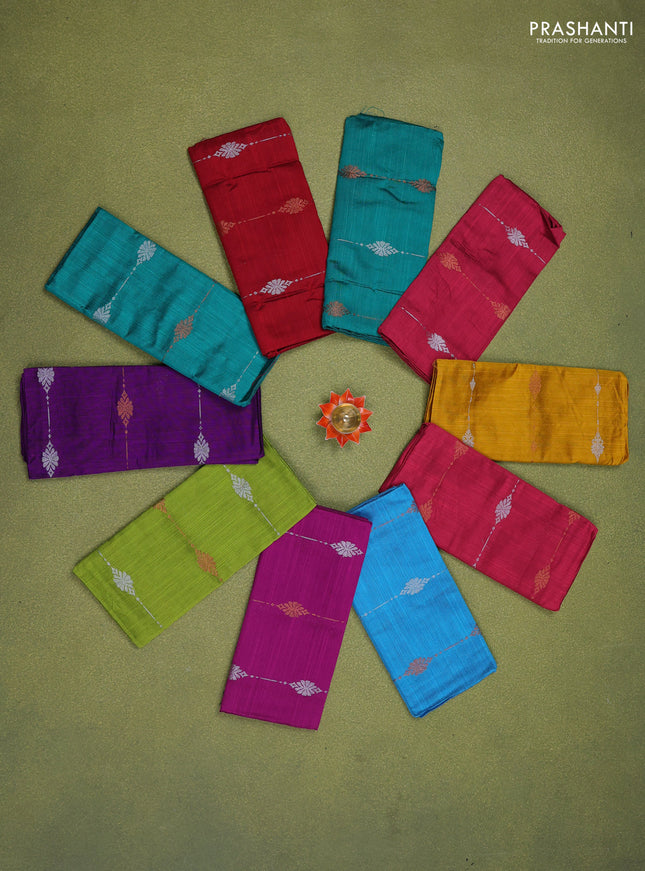 Raw silk blouse bits multi colour and pack of 10