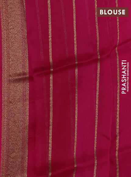 Banarasi organza silk saree orange and pink with allover thread & zari woven buttas and banarasi style border