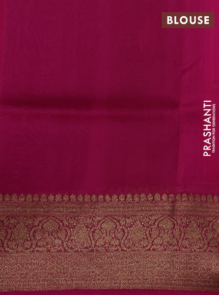 Banarasi organza silk saree purple and pink with allover thread & zari woven buttas and banarasi style border