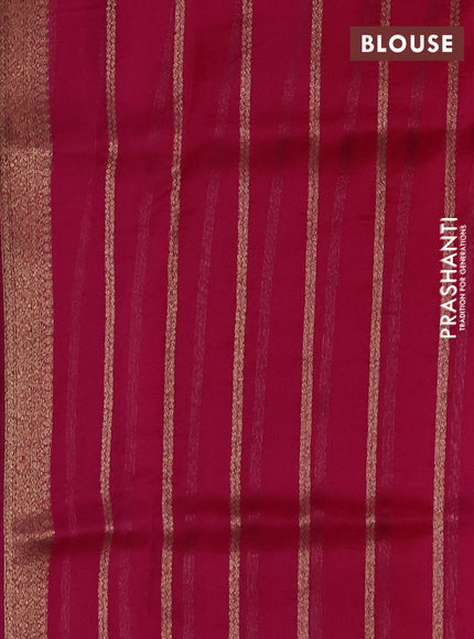 Banarasi organza silk saree orange and pink with allover thread & zari woven buttas and banarasi style border