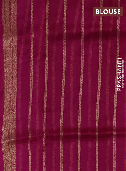 Banarasi organza silk saree purple and pink with allover thread & zari woven buttas and banarasi style border