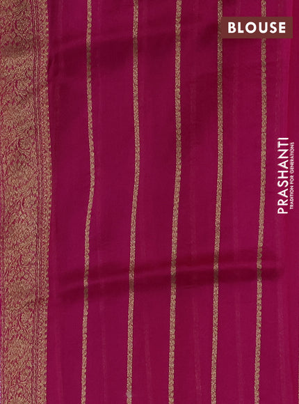 Banarasi organza silk saree purple and pink with allover thread & zari woven buttas and banarasi style border
