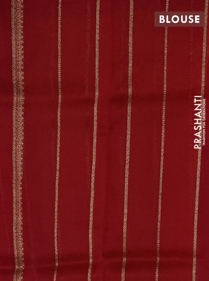 Banarasi organza silk saree yellow and red with allover thread & zari woven buttas and banarasi style border