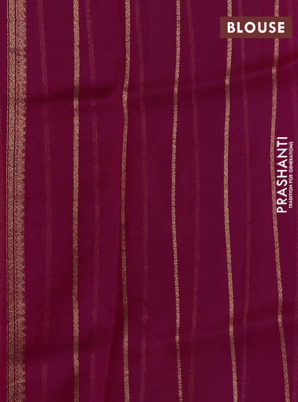 Banarasi organza silk saree purple and pink with allover thread & zari woven buttas and banarasi style border