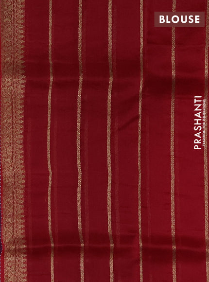 Banarasi organza silk saree wine shade and maroon with allover thread & zari woven buttas and banarasi style border