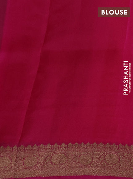 Banarasi organza silk saree orange and pink with allover thread & zari woven buttas and banarasi style border