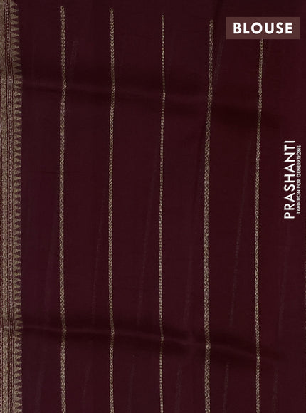 Banarasi organza silk saree maroon and wine shade with allover thread & zari woven buttas and banarasi style border