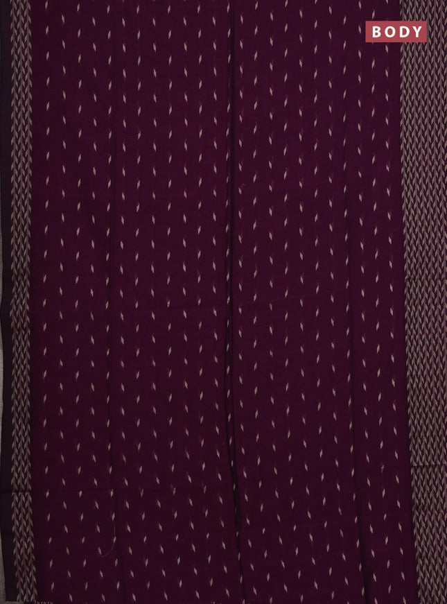 Bengal cotton saree deep purple with allover thread woven buttas and thread woven border