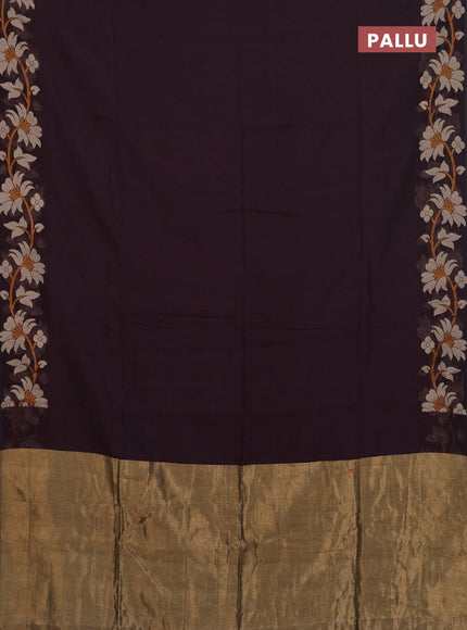 Bengal cotton saree deep maroon with thread woven buttas and thread woven border