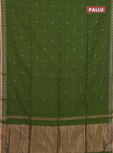 Bengal cotton saree magenta pink with thread woven buttas and thread & zari woven border