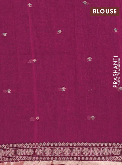 Bengal cotton saree purple with thread woven buttas and thread & zari woven border