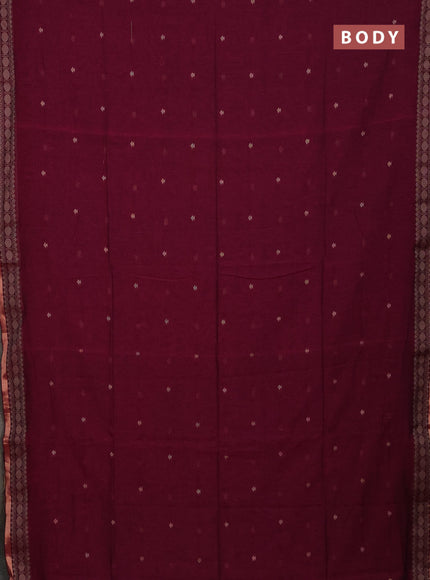 Bengal cotton saree light green with thread woven buttas and thread & zari woven border