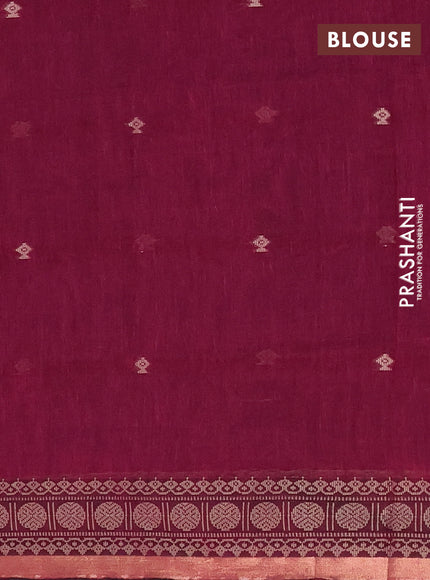 Bengal cotton saree light green with thread woven buttas and thread & zari woven border