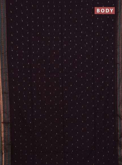 Bengal cotton saree deep wine shade with thread woven buttas and thread & zari woven border