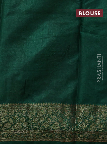 Banarasi tussar silk saree brown and green with allover thread & zari woven buttas and woven border