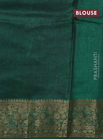 Banarasi tussar silk saree magenta pink and green with allover thread & zari woven buttas and woven border