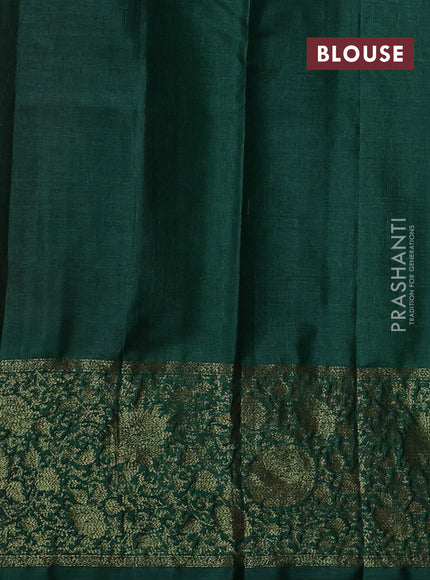 Banarasi tussar silk saree magenta pink and green with allover thread & zari woven buttas and long woven border