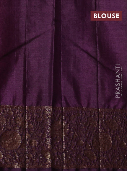 Banarasi tussar silk saree rustic orange and wine shade with allover thread & zari woven buttas and woven border