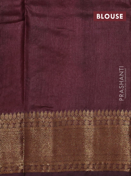 Banarasi tussar silk saree rustic orange and brown with allover thread & zari woven buttas and woven border