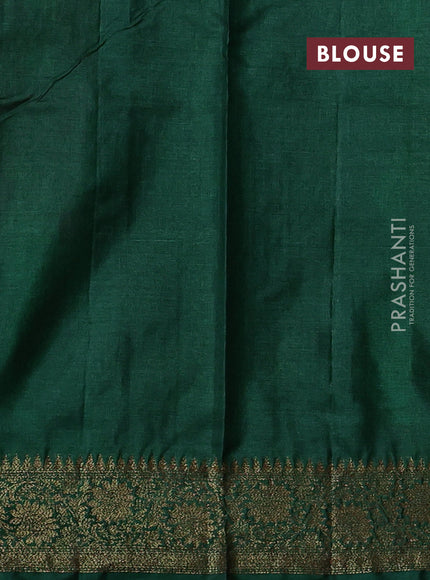 Banarasi tussar silk saree magenta pink and green with allover thread & zari weaves and woven border